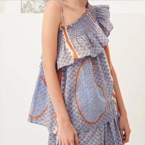 Antik Batik One Shoulder Ruffle Boho Top Size S/38 from Anthropologie